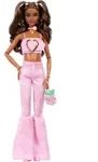 Barbie Deluxe Style Modepuppe Nr. 12 in rosa bauchfreiem Denim-Oberteil und