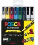 FABER-CASTELL Marker POSCA PC-3M 6+2er Etui