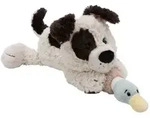 NICI Kuscheltier Hund & Ente liegend 30cm - wei&szlig;|schwarz