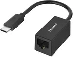 HAMA Netzwerk-Adapter, USB-C-Stecker - LAN/Ethernet-Buchse, Gigabit Ethernet