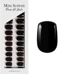 MISS SOPHIE Press On Nails Black Velvet Short Square