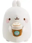 NICI Kuscheltier Molang mit Kaffeebecher 24cm - wei&szlig;|schwarz|braun|rosa