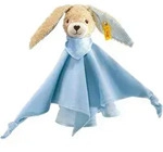 Steiff - Hoppel Hase Schmusetuch, blau, 28cm - blau