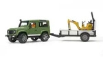 BRUDER - Land Rover Defender, Einachsanh&auml;nger, JCB Mikrobagger und Bauarbeiter 02593