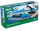 BRIO World - Containerschiff mit Kranwagen