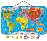 JANOD Magnetpuzzle Weltkarte Deutsch &ndash; F&ouml;rdert geografisches Wissen und visuelles