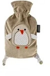 fashy W&auml;rmflasche 0,8l mit Flauschbezug Pinguin Moll - grau