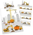 BabyBest Kinderbettw&auml;sche Baustelle 40x60cm, 100x135cm - mehrfarbig -