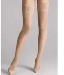 Wolford Damen Halterlose Str&uuml;mpfe Satin Touch Stay-Up 20 DEN - natur - S