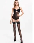 Wolford Damen Halterlose Str&uuml;mpfe Satin Touch Stay-Up 20 DEN - schwarz - M
