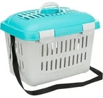 Trixie Hundetransportbox Midi-Capri, blau/silber XS 44 &times; 33 &times; 32 cm Hunde