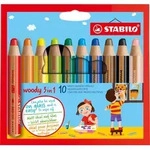 STABILO&reg; Buntstift, Wasserfarbe & Wachsmalkreide - STABILO woody 3 in 1 - 10er Pack