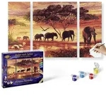 Schipper Malen-nach-Zahlen - Meisterklasse Triptychon - Afrika - Elefanten-Karawane