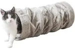Trixie Spieltunnel Pl&uuml;sch grau &oslash; 22 x 60 cm Katzenspielzeug