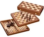 Philos-Spiele Schach-Backgammon-Dame-Set, Feld 50 mm 2520