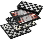 Philos-Spiele Schach-Backgammon-Dame-Set, Kunststoff, Feld 37 mm 2506