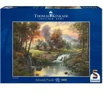 Schmidt Spiele - Puzzle - Thomas Kinkade - Holzhaus am Bach, 1000 Teile