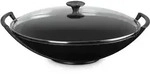 Le Creuset Wok mit Glasdeckel &Oslash; 36cm - schwarz