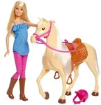 Barbie Pferd mit Puppe (blond), Anziehpuppe, Modepuppe, Pferde Spielzeug