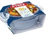PYREX Borosilikat Glas Br&auml;ter oval 4,5 Liter mit Deckel - transparent