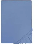 biberna Jersey Spannbetttuch 90-100x200cm - blau - 90-100x190-200cm