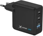 XLayer Powercharger 65W mit 2x USB Typ C & 1x USB Typ A Black
