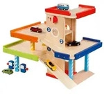 Goki Parkhaus, Parkgarage aus Holz, Spielspa&szlig; f&uuml;r Auto-Fans