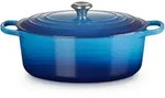 Le Creuset Ovaler Br&auml;ter Signature 33cm - blau