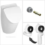 VILLEROY & BOCH O.NOVO Keramik Absaug Urinal mit Deckel, Ablauf- und Einlaufgarnitur,