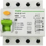 Matis FI Fehlstrom Schutzschalter Typ B Allstromintensiv 4 Pol 100A 300mA
