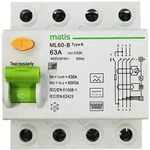 Matis FI Fehlstrom Schutzschalter Typ B Allstromintensiv 4 Pol 63A 30mA