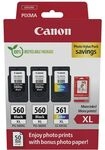 Canon PG-560 + PG-560 + PG-561 photo value pack (PG-560XL) - Schwarz + 3 Farben -