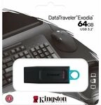Kingston 64GB USB3.2 Gen 1 DataTraveler Exodia (Black + Teal) - USB-Stick