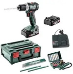 Metabo Akku Bohrschrauber BS 18 L BL 18V 2x2Ah Akku Bitset Meterstab Bleistift