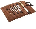 Kirschen 8 Stechbeitel 4, 6, 10, 12, 16, 20, 26, 30 mm Ledertasche 1131002