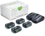 Festool Energie-Set SYS 18V 4xTBX4/TCL6DUO f&uuml;r alle 18 Volt Ger&auml;te 578823