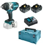 Makita Akku Schlagschrauber DTW1002RTJ 18 V + 2x Akku 5,0 Ah + DC18RC + Makpac