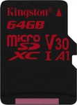 Kingston Canvas React micro SDHC Kaart Capaciteit 64GB