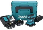 Makita DBO 480 RFJ Akku Schwingschleifer 18 V 112 x 102 mm + 2x Akku 3,0 Ah +