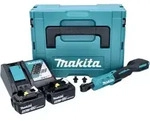 Makita DWR 180 RTJ Akku Ratschenschrauber 18 V 47,5 Nm 1/4" 3/8" + 2x Akku 5,0...