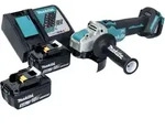 Makita DGA 521 RMX1 Akku Winkelschleifer 18 V 125 mm X-LOCK Brushless + 2x Akku...