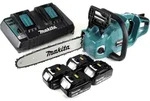 Makita DUC 355 PT4 Akku Kettens&auml;ge 36V ( 2x18V ) Brushless 35 cm + 4x 5,0 Ah...
