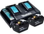 Makita Power Source Kit 18 V mit 2x BL 1890 Akku 9,0 Ah + DC 18 RD Doppel
