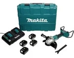 Makita DGA 900 PT4KX2 Akku Winkelschleifer 36V ( 2x18V ) 230mm Brushless + 4x...