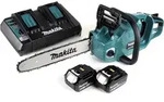 Makita DUC 355 PG2 Akku Kettens&auml;ge 36V ( 2x18V ) Brushless 35 cm + 2x 6,0 Ah...