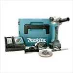 Makita BGA 452 RFJ 18V Li-ion 115 mm Akku Winkelschleifer mit 2x Makita BL1830 B
