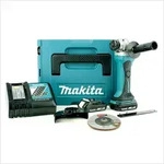 Makita DGA 452 RYJ Akku Winkelschleifer 18V 115mm + 2x Akku 1,5Ah + Ladeger&auml;t +