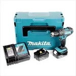 Makita DHP 482 RTJ Akku Schlagbohrschrauber 18V 62Nm im Makpac + 2x 5,0 Ah Akku...