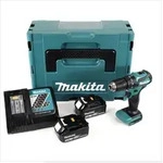 Makita DHP 483 RTJ Akku Schlagbohrschrauber 18V 40Nm im Makpac + 2x 5,0 Ah Akku...