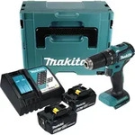 Makita DHP 483 RGJ Akku Schlagbohrschrauber 18 V 40 Nm + 2x Akku 6,0 Ah +...
